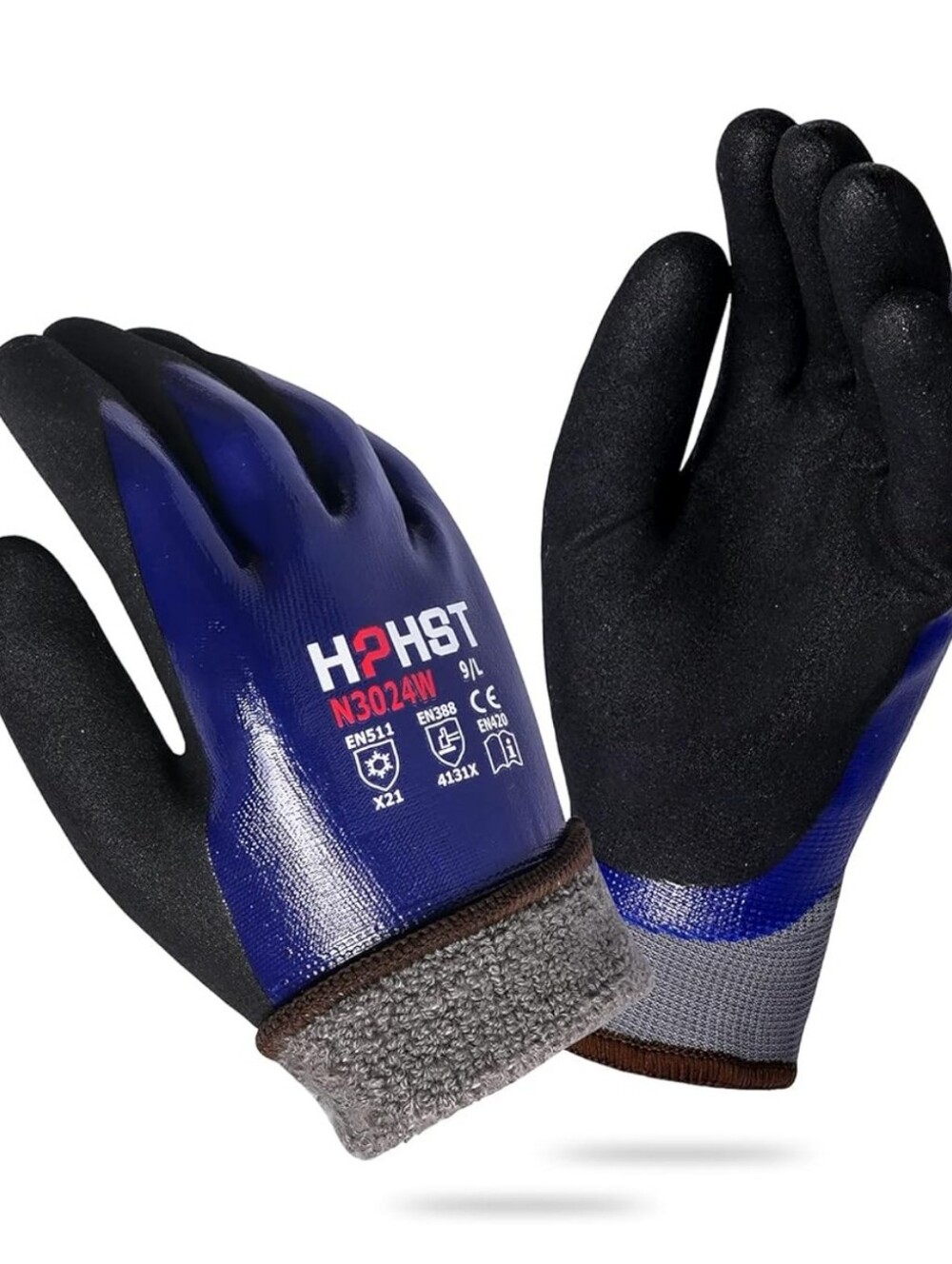 Winter Waterproof Work Gloves, Heavy Duty Oil Resistant Gardening Nitrile XL